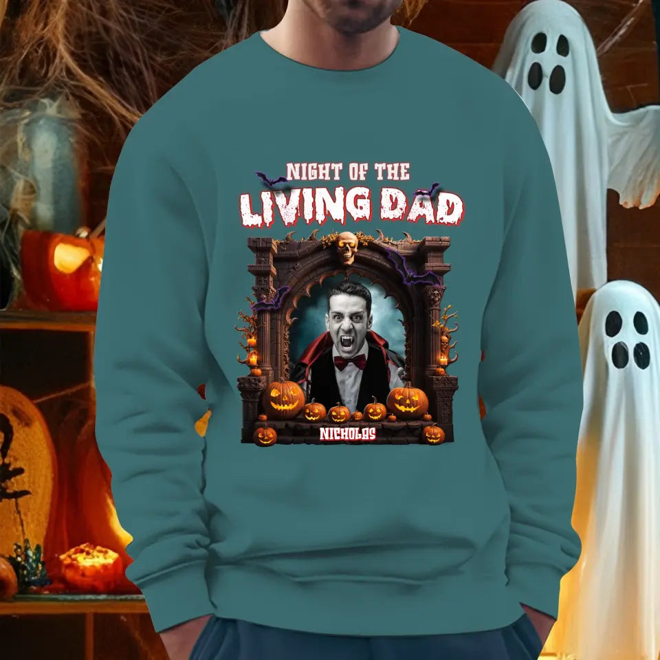 Night Of The Living Dad - Custom Photo - Personalized Gifts For Dad - Hoodie