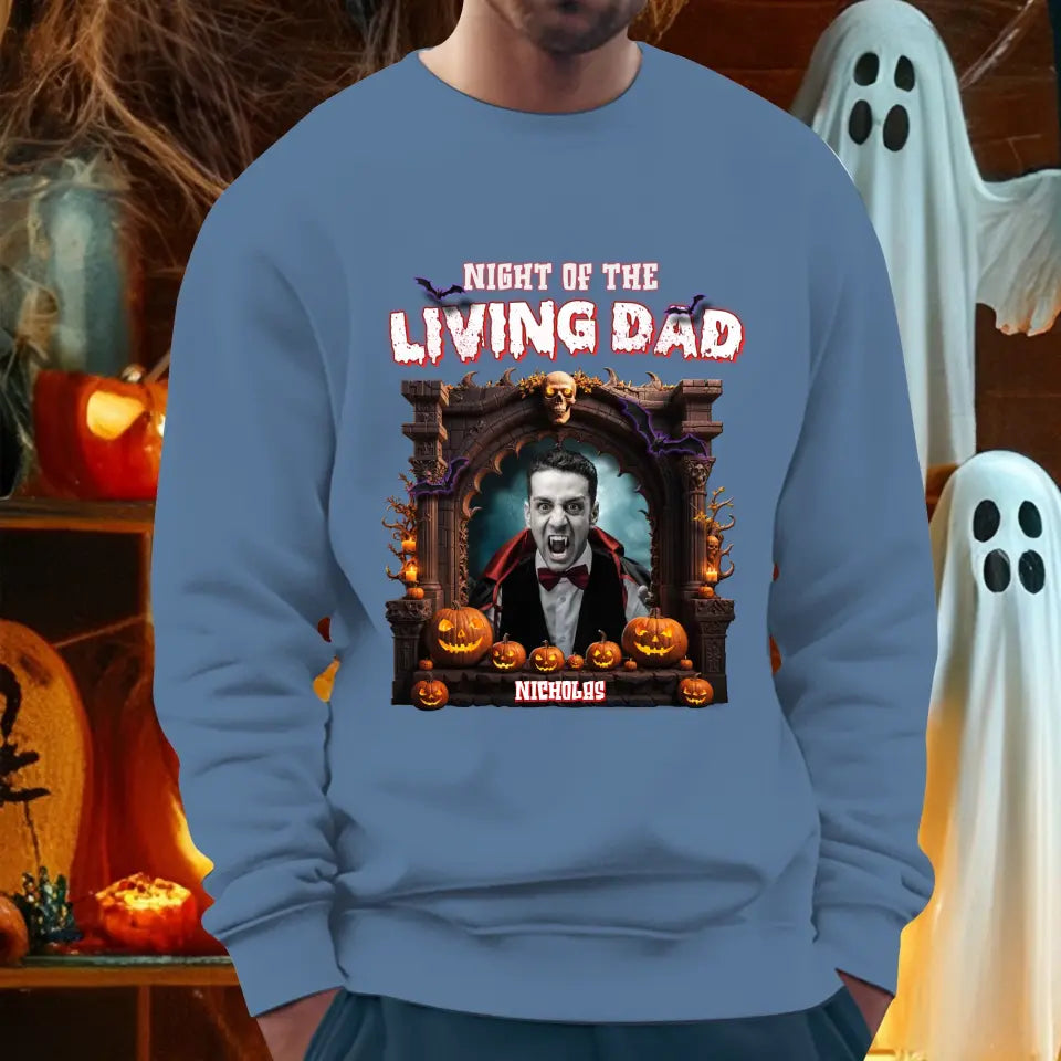 Night Of The Living Dad - Custom Photo - Personalized Gifts For Dad - Hoodie