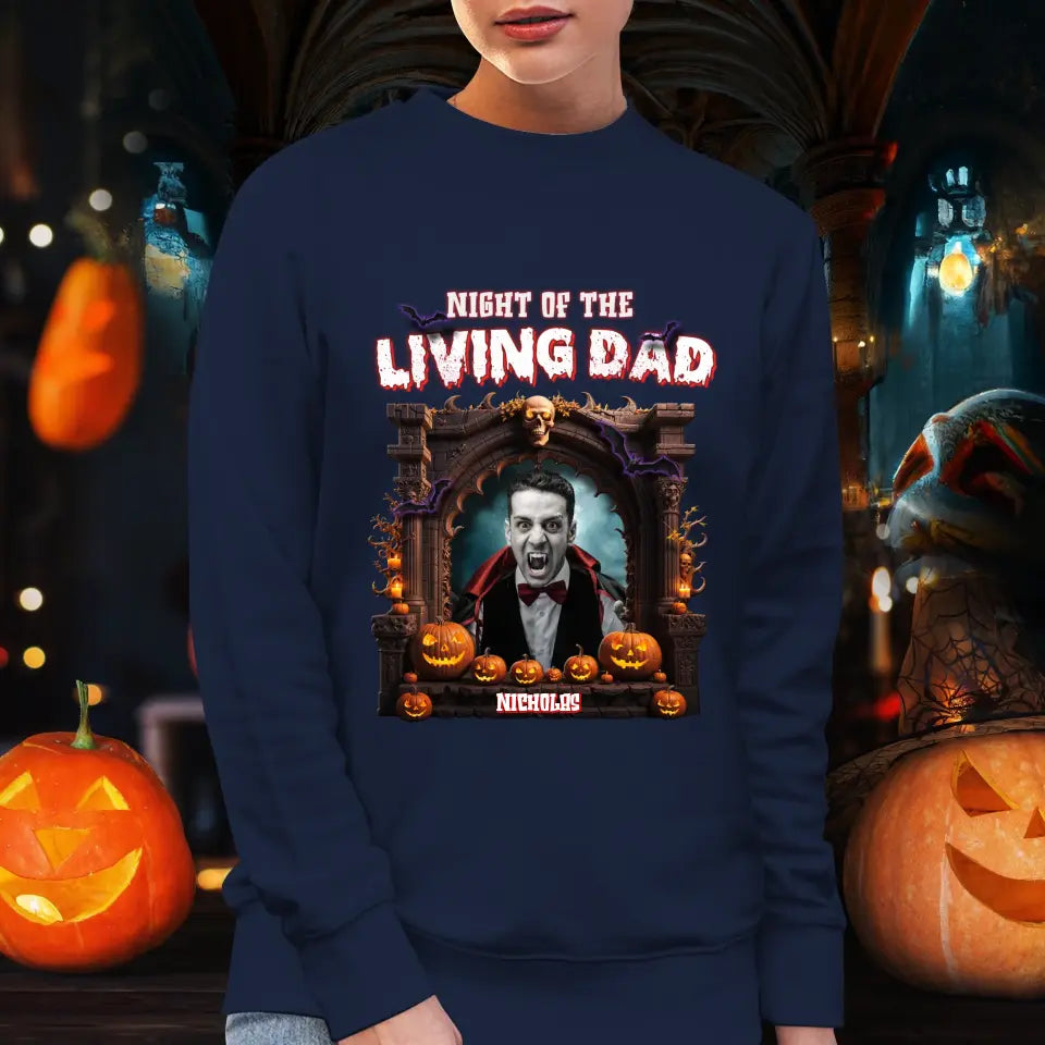 Night Of The Living Dad - Custom Photo - Personalized Gifts For Dad - Hoodie