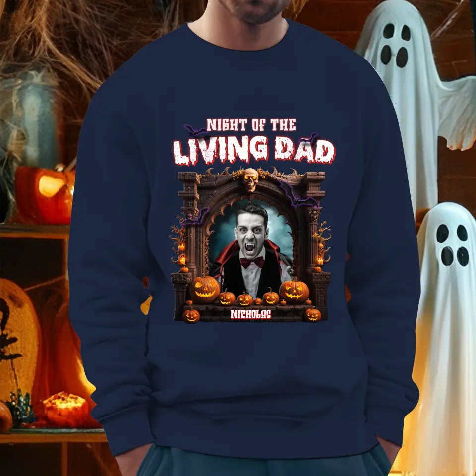 Night Of The Living Dad - Custom Photo - Personalized Gifts For Dad - Hoodie