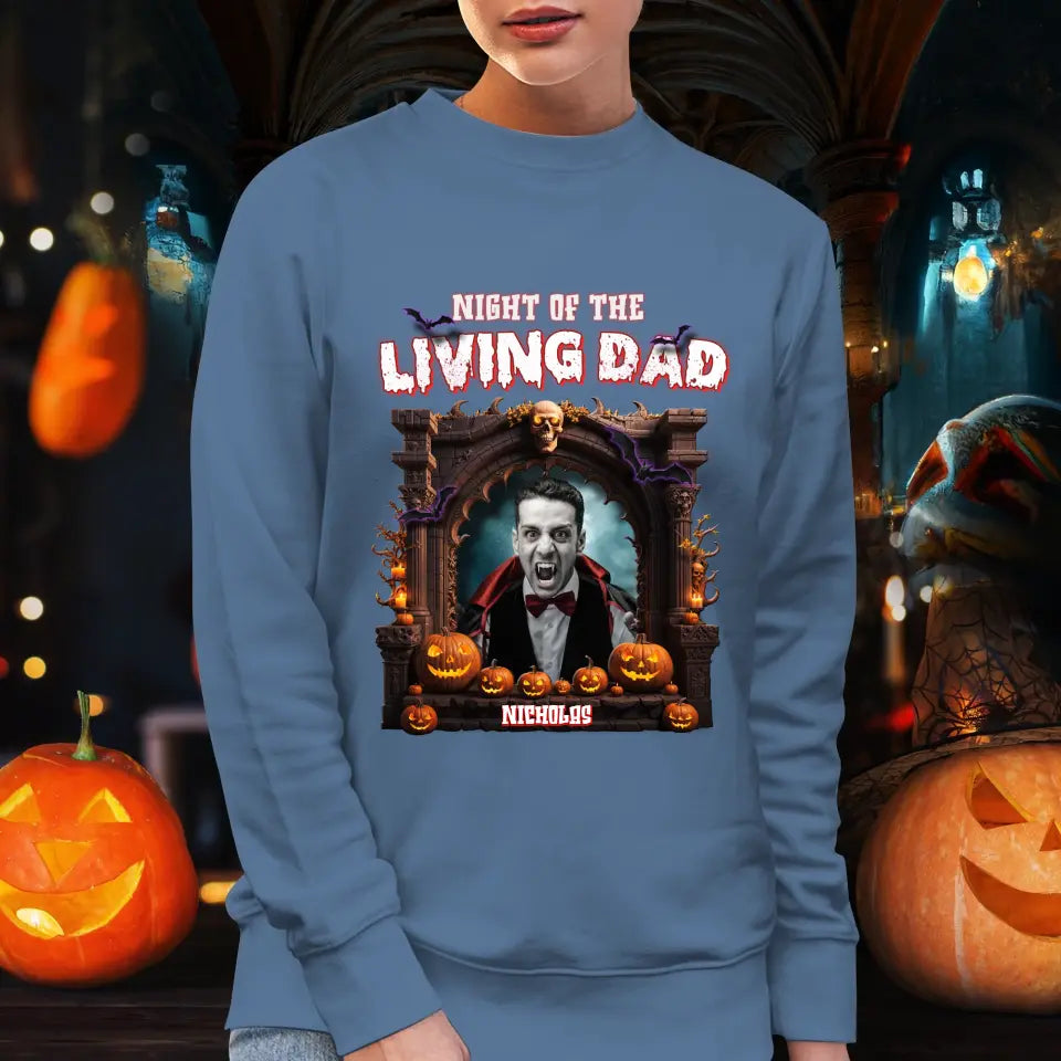 Night Of The Living Dad - Custom Photo - Personalized Gifts For Dad - Hoodie