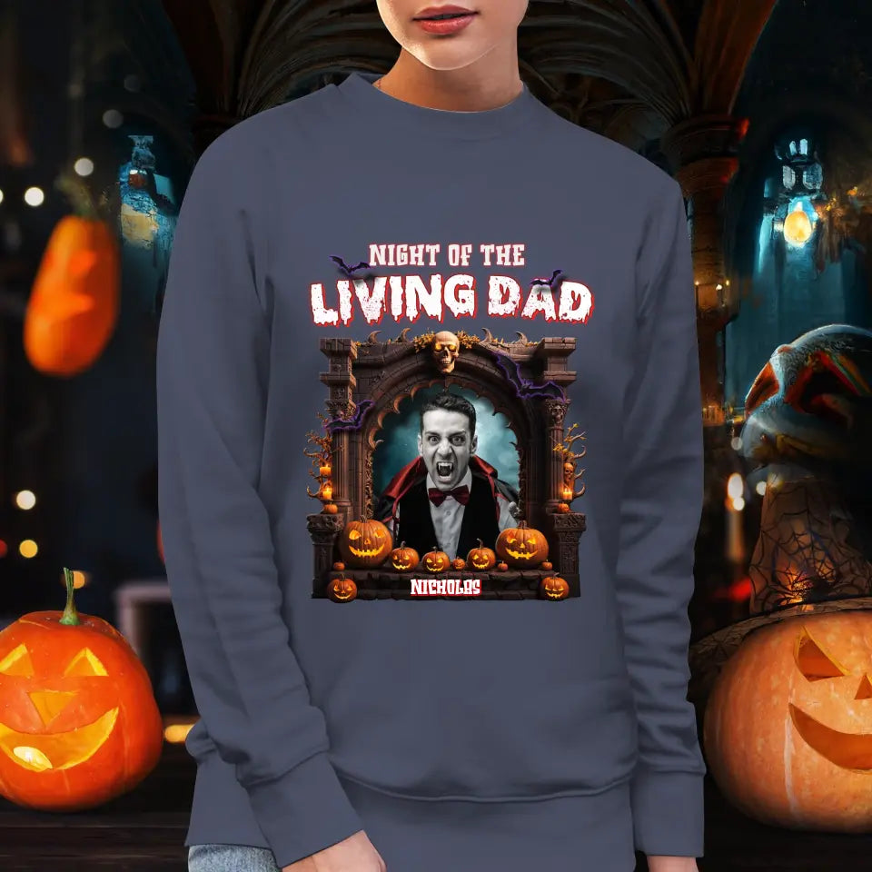 Night Of The Living Dad - Custom Photo - Personalized Gifts For Dad - Hoodie