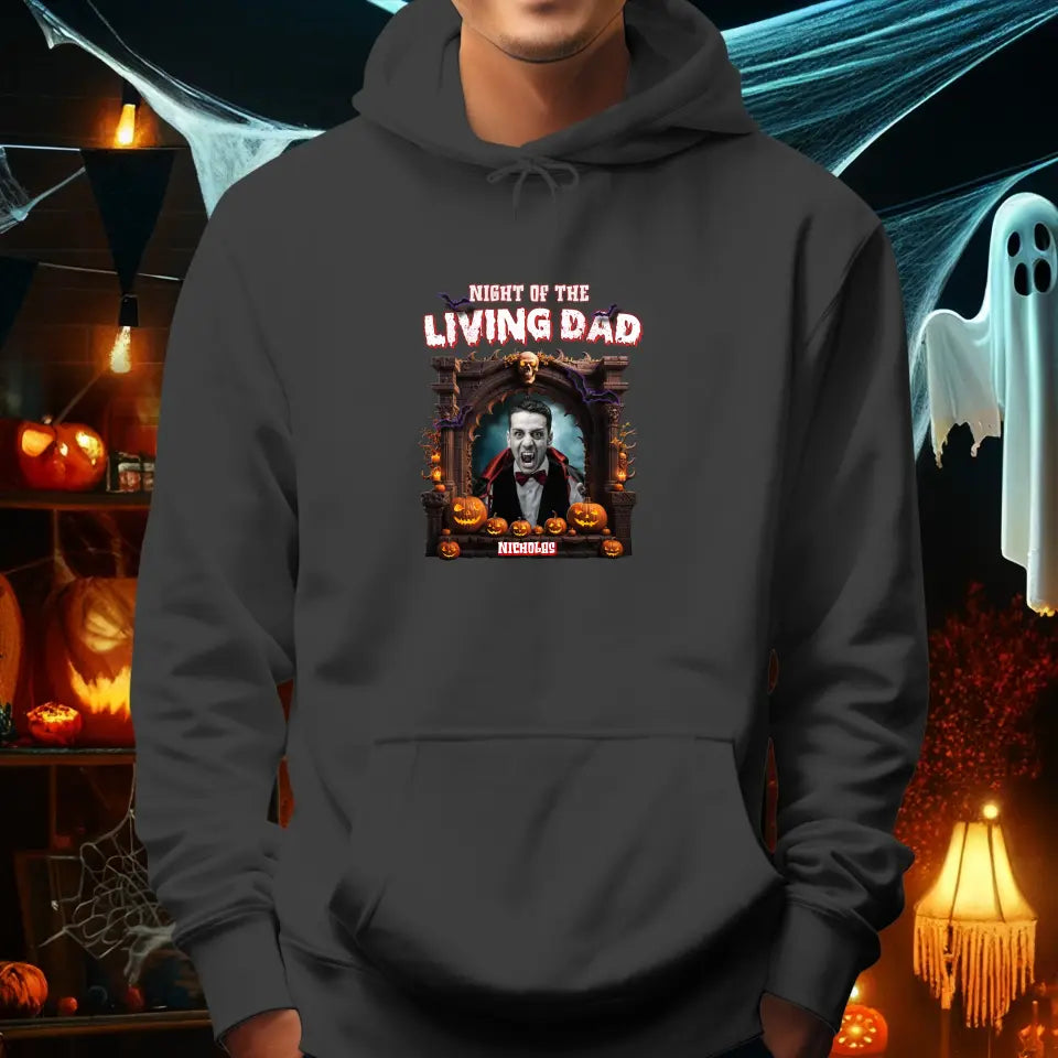 Night Of The Living Dad - Custom Photo - Personalized Gifts For Dad - Hoodie