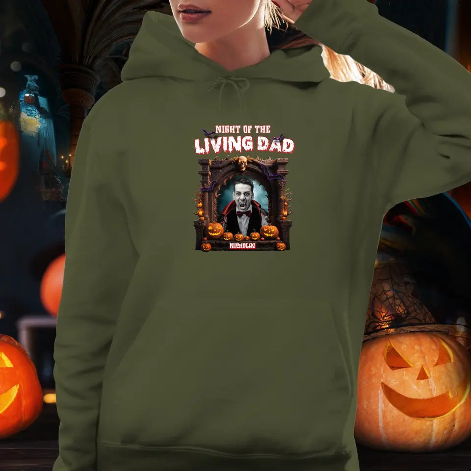 Night Of The Living Dad - Custom Photo - Personalized Gifts For Dad - Hoodie