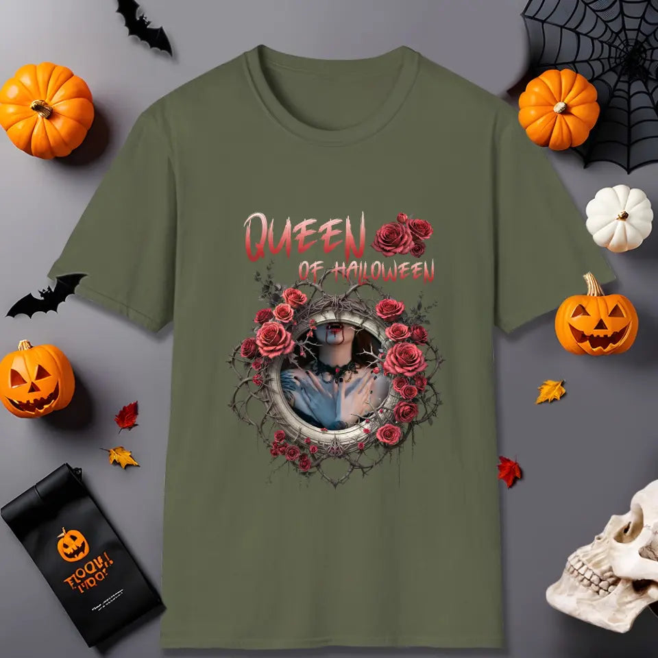 Queen Of Halloween - Custom Photo - Personalized Gifts For Mom - T-shirt