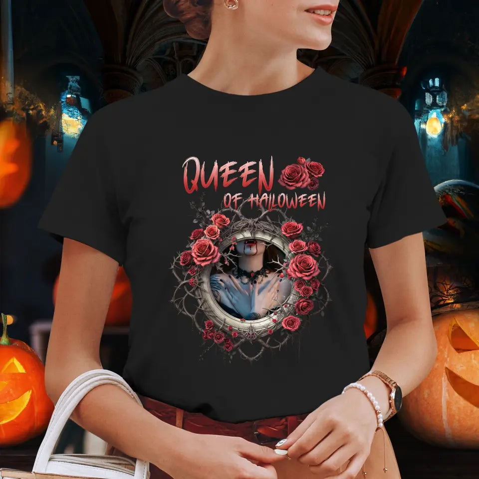 Queen Of Halloween - Custom Photo - Personalized Gifts For Mom - T-shirt