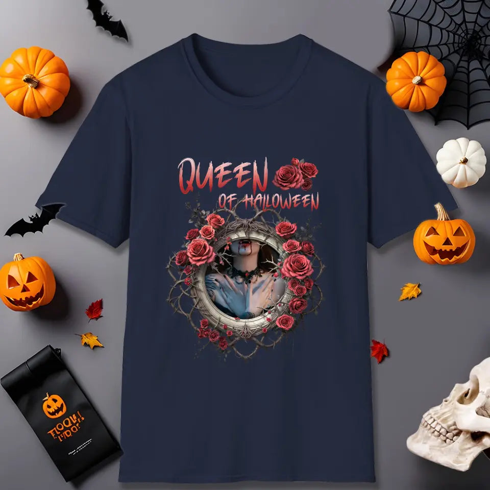 Queen Of Halloween - Custom Photo - Personalized Gifts For Mom - T-shirt