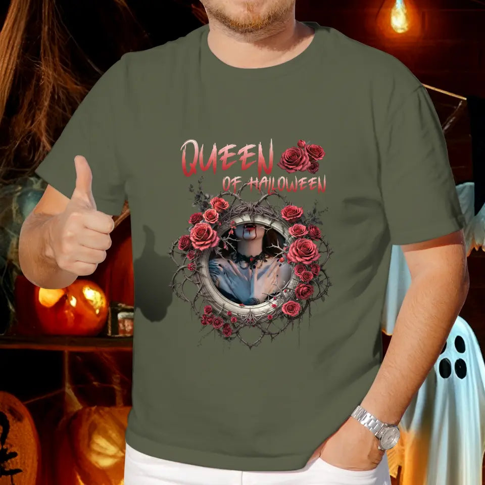 Queen Of Halloween - Custom Photo - Personalized Gifts For Mom - T-shirt