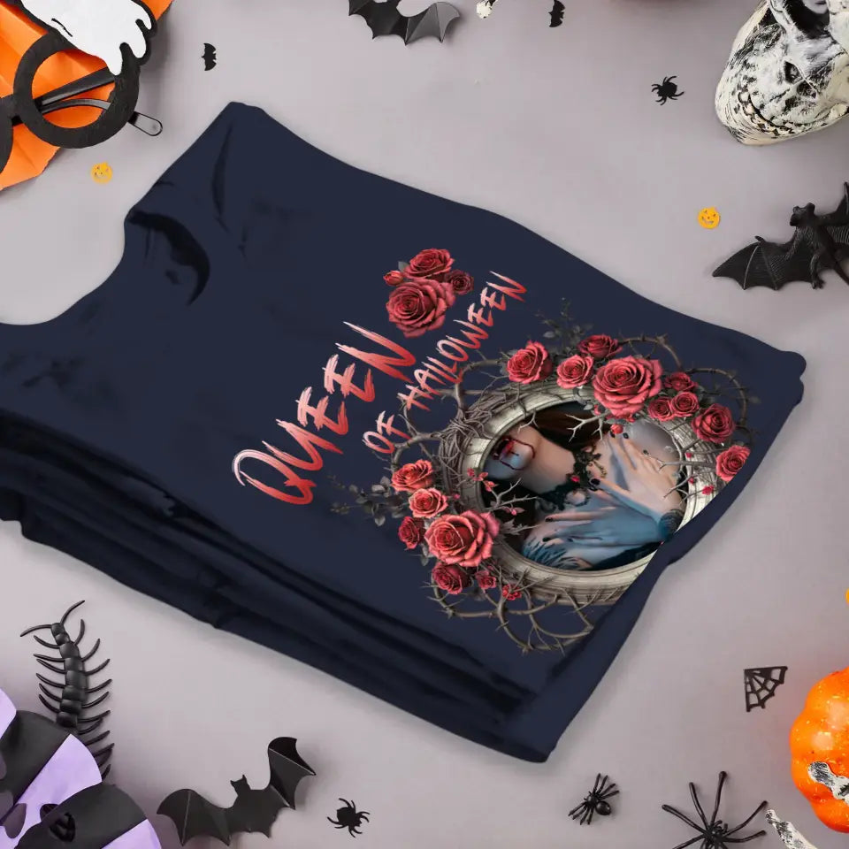 Queen Of Halloween - Custom Photo - Personalized Gifts For Mom - T-shirt