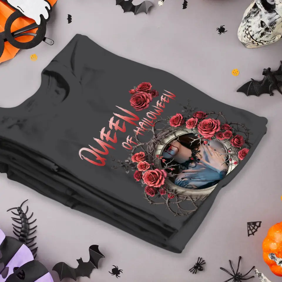 Queen Of Halloween - Custom Photo - Personalized Gifts For Mom - T-shirt