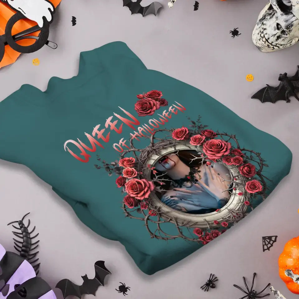 Queen Of Halloween - Custom Photo - Personalized Gifts For Mom - T-shirt