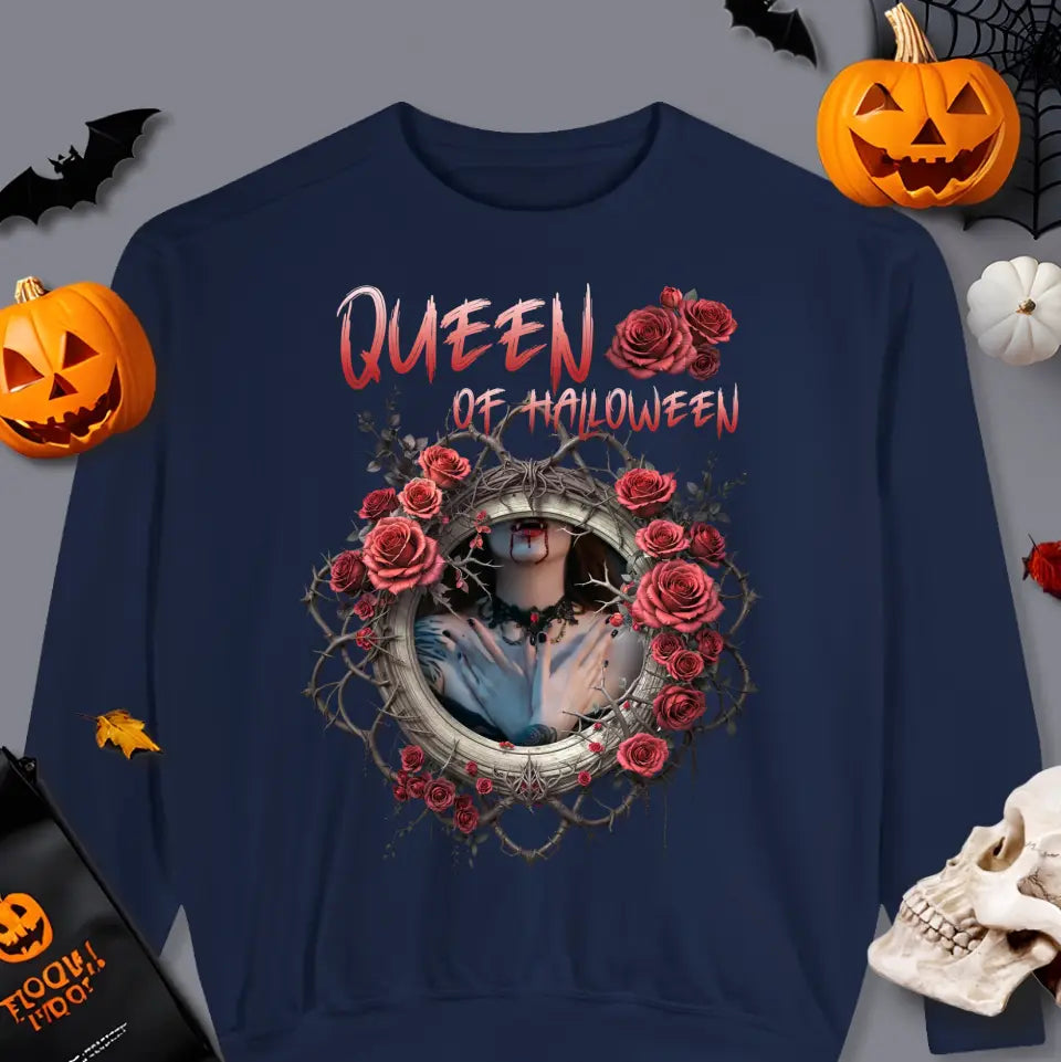 Queen Of Halloween - Custom Photo - Personalized Gifts For Mom - Sweater