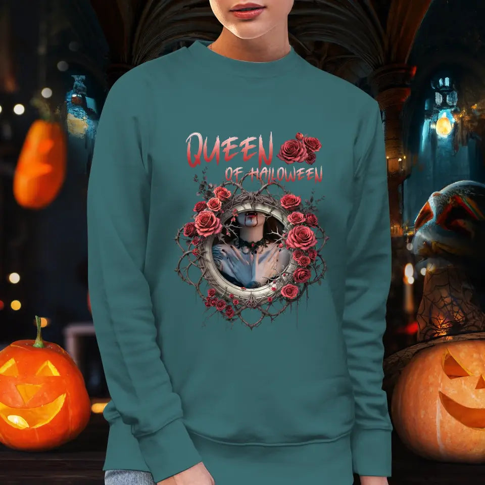 Queen Of Halloween - Custom Photo - Personalized Gifts For Mom - Sweater