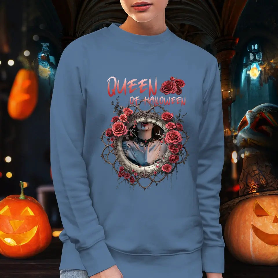 Queen Of Halloween - Custom Photo - Personalized Gifts For Mom - Sweater