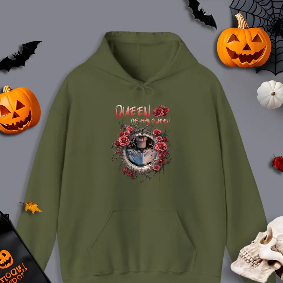 Queen Of Halloween - Custom Photo - Personalized Gifts For Mom - Hoodie