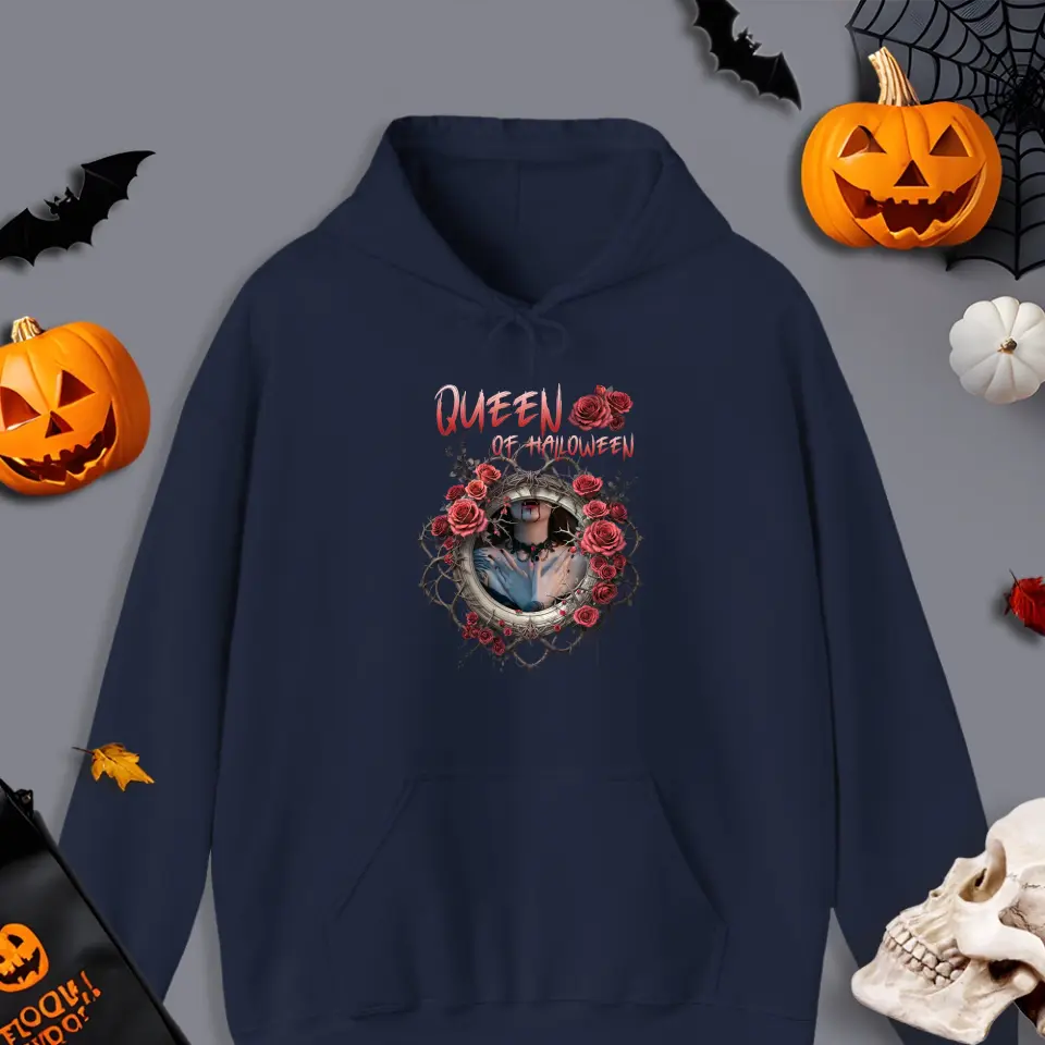 Queen Of Halloween - Custom Photo - Personalized Gifts For Mom - Hoodie