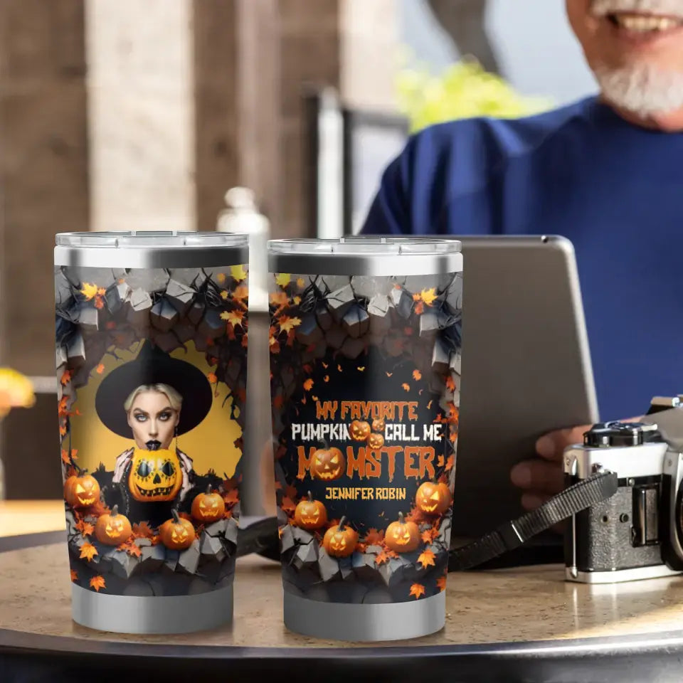 Pumpkin Call Me Mom - Custom Photo - Personalized Gifts For Mom - 20oz Tumbler