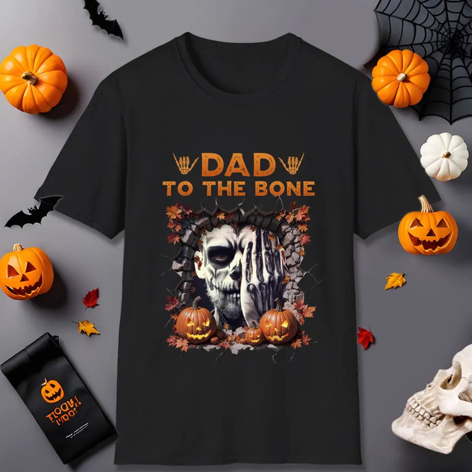 Dad To The Bone - Custom Photo - Personalized Gifts For Dad - T-shirt