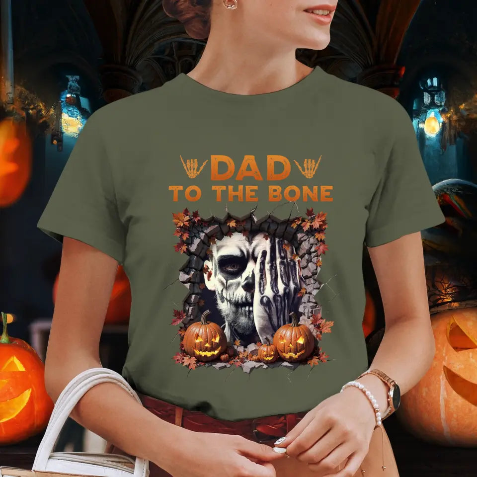 Dad To The Bone - Custom Photo - Personalized Gifts For Dad - T-shirt