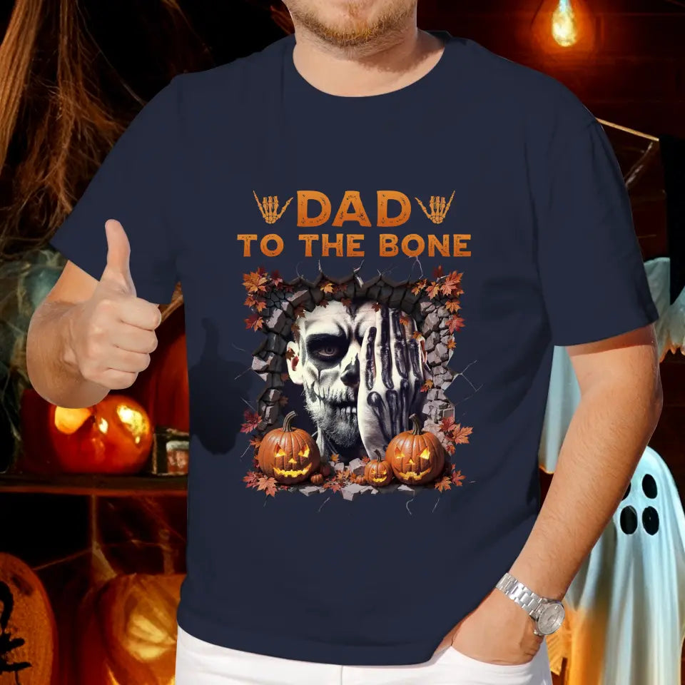 Dad To The Bone - Custom Photo - Personalized Gifts For Dad - T-shirt