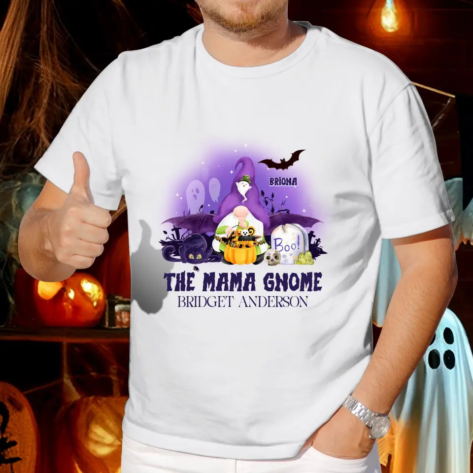 The Mama Gnome - Custom Name - Personalized Gifts For Mom - T-Shirt