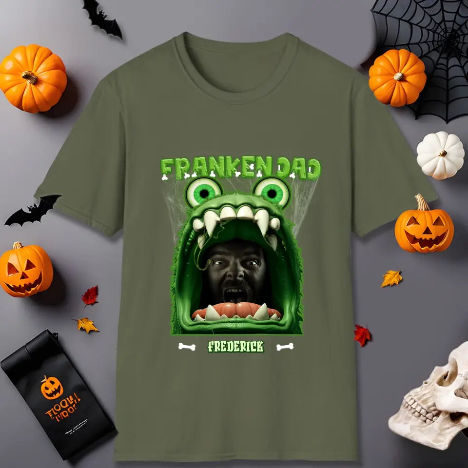 Franken Dad - Custom Photo - Personalized Gifts For Dad - T-shirt