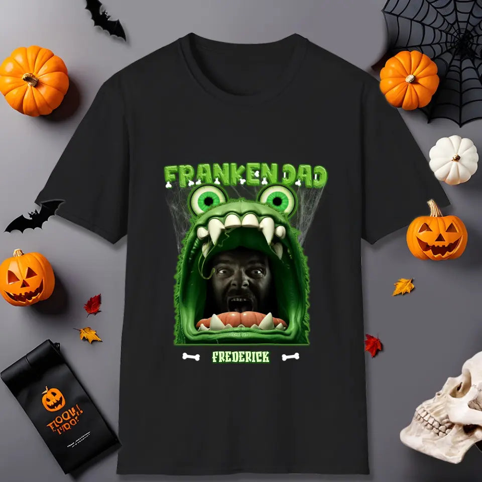 Franken Dad - Custom Photo - Personalized Gifts For Dad - T-shirt