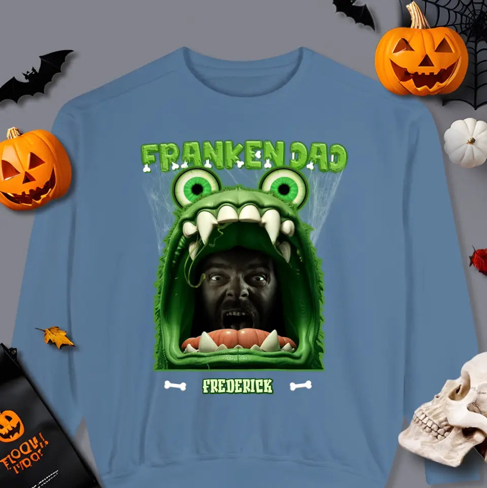 Franken Dad - Custom Photo - Personalized Gifts For Dad - T-shirt