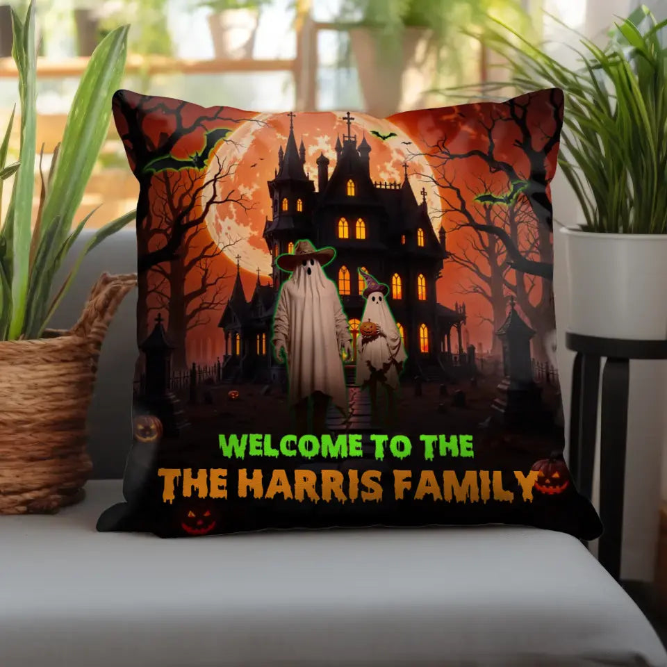 Welcome To My Haunt House - Custom Name - Personalized Gifts For Family - Pillow