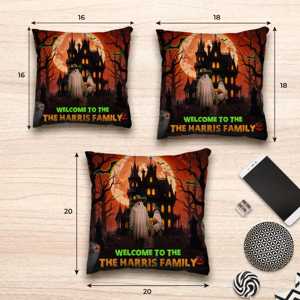 Welcome To My Haunt House - Custom Name - Personalized Gifts For Family - Pillow