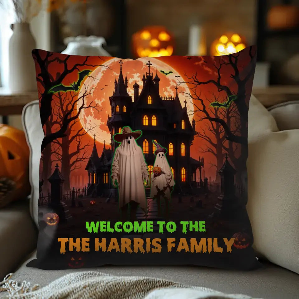 Welcome To My Haunt House - Custom Name - Personalized Gifts For Family - Pillow