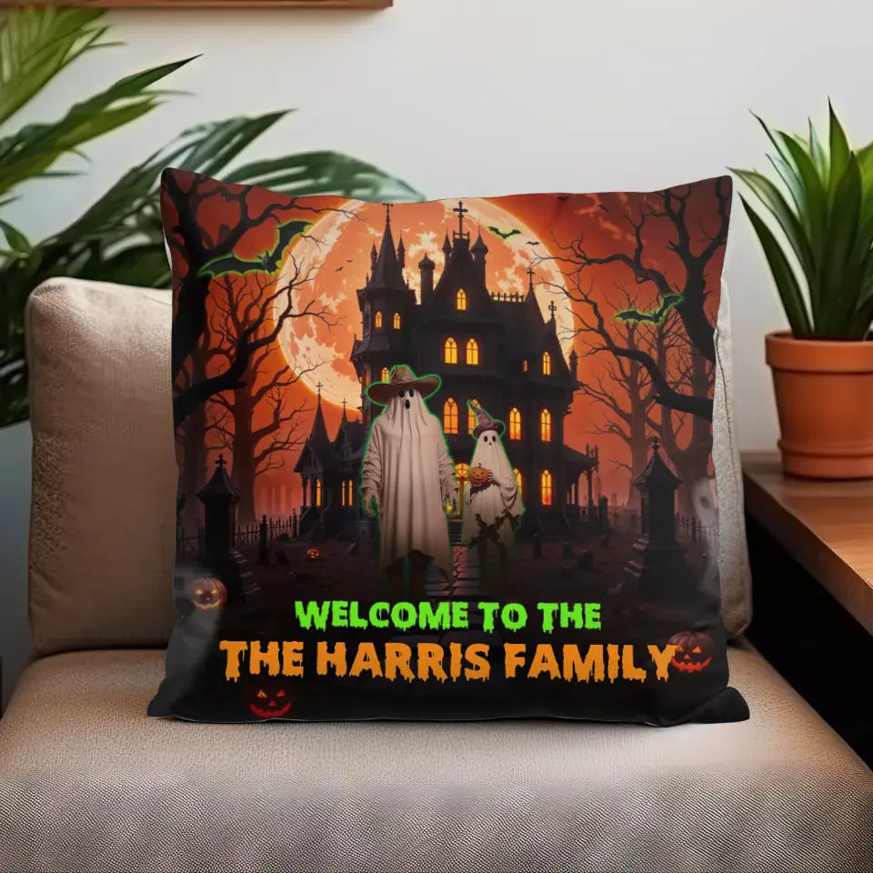 Welcome To My Haunt House - Custom Name - Personalized Gifts For Family - Pillow