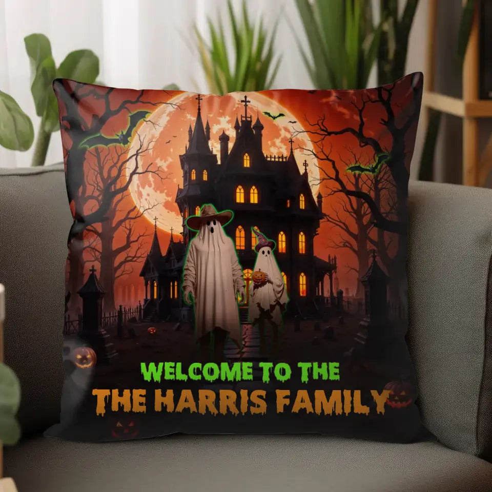 Welcome To My Haunt House - Custom Name - Personalized Gifts For Family - Pillow