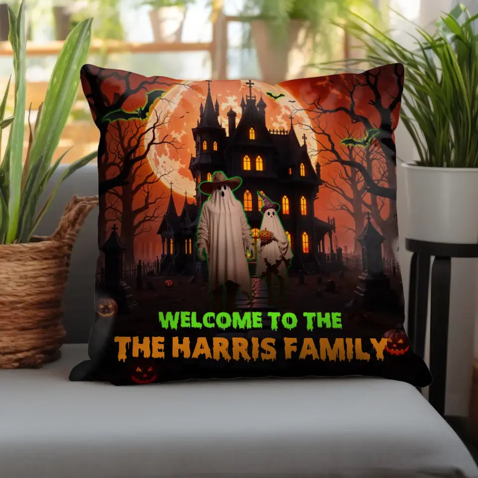 Welcome To My Haunt House - Custom Name - Personalized Gifts For Family - Pillow