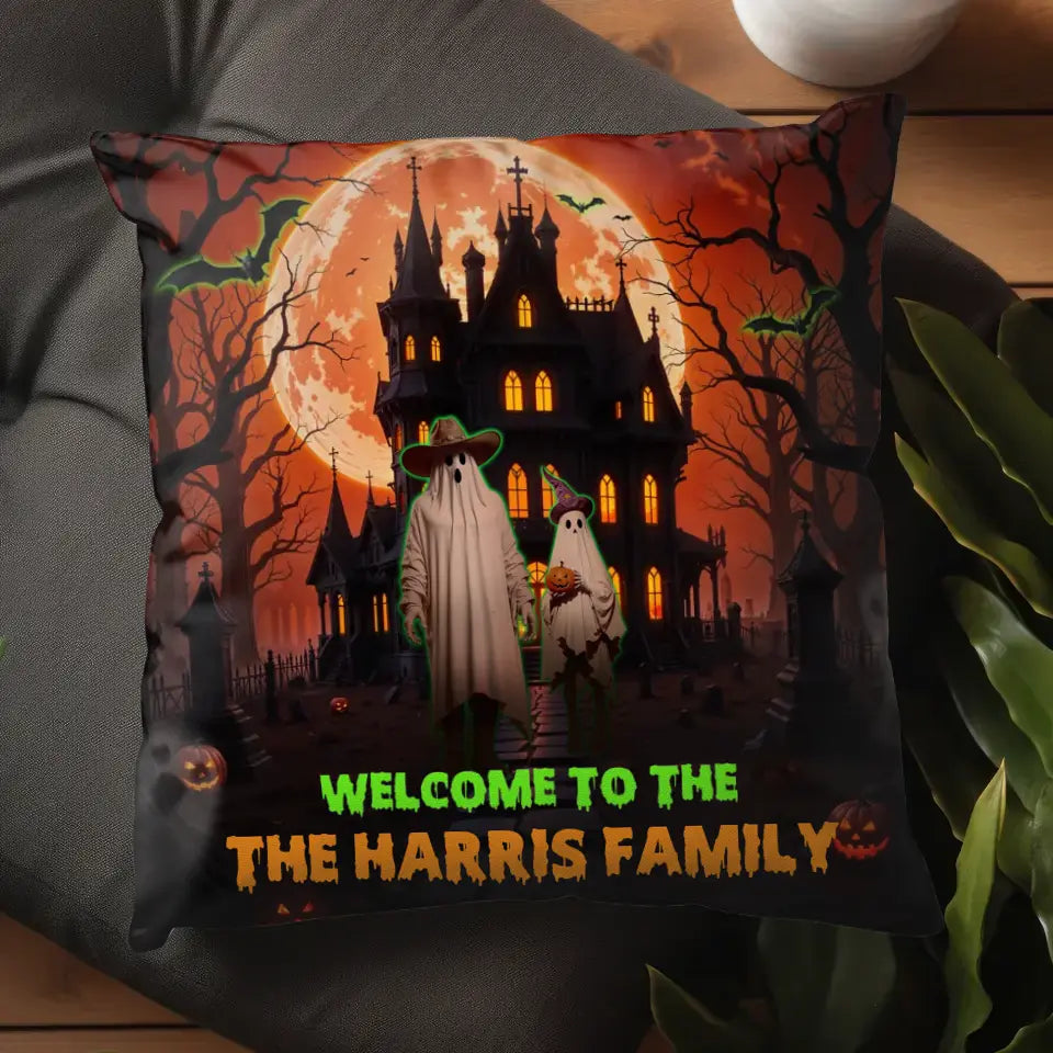 Welcome To My Haunt House - Custom Name - Personalized Gifts For Family - Pillow