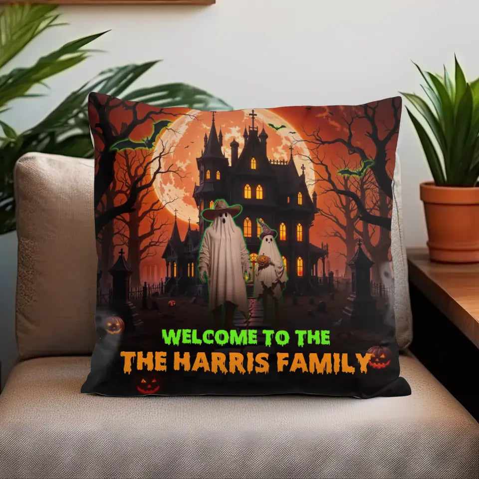 Welcome To My Haunt House - Custom Name - Personalized Gifts For Family - Pillow