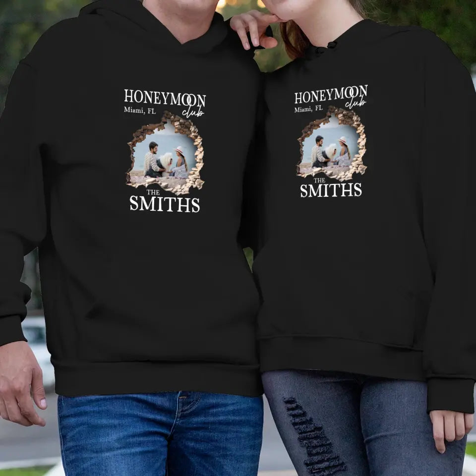 Honeymoon Honeymoon - Custom Photo - Personalized Gifts for Couples - Unisex Hoodie