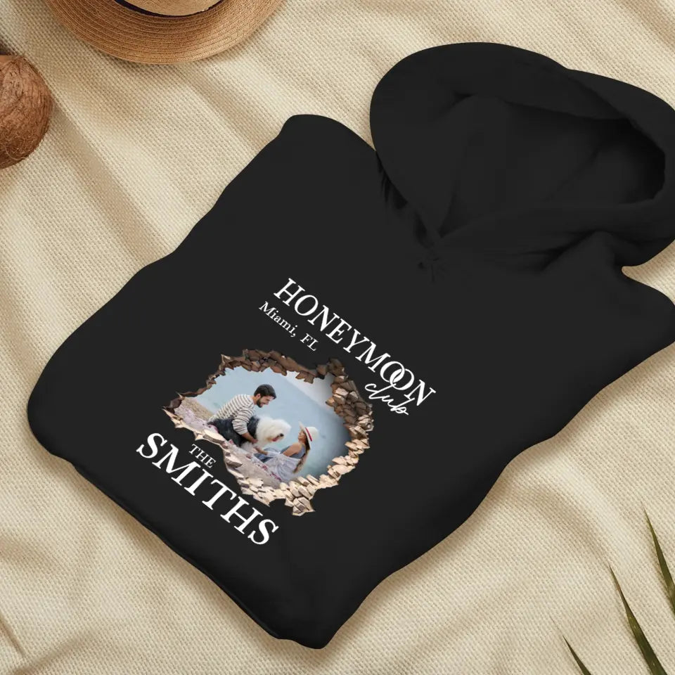 Honeymoon Honeymoon - Custom Photo - Personalized Gifts for Couples - Unisex Hoodie