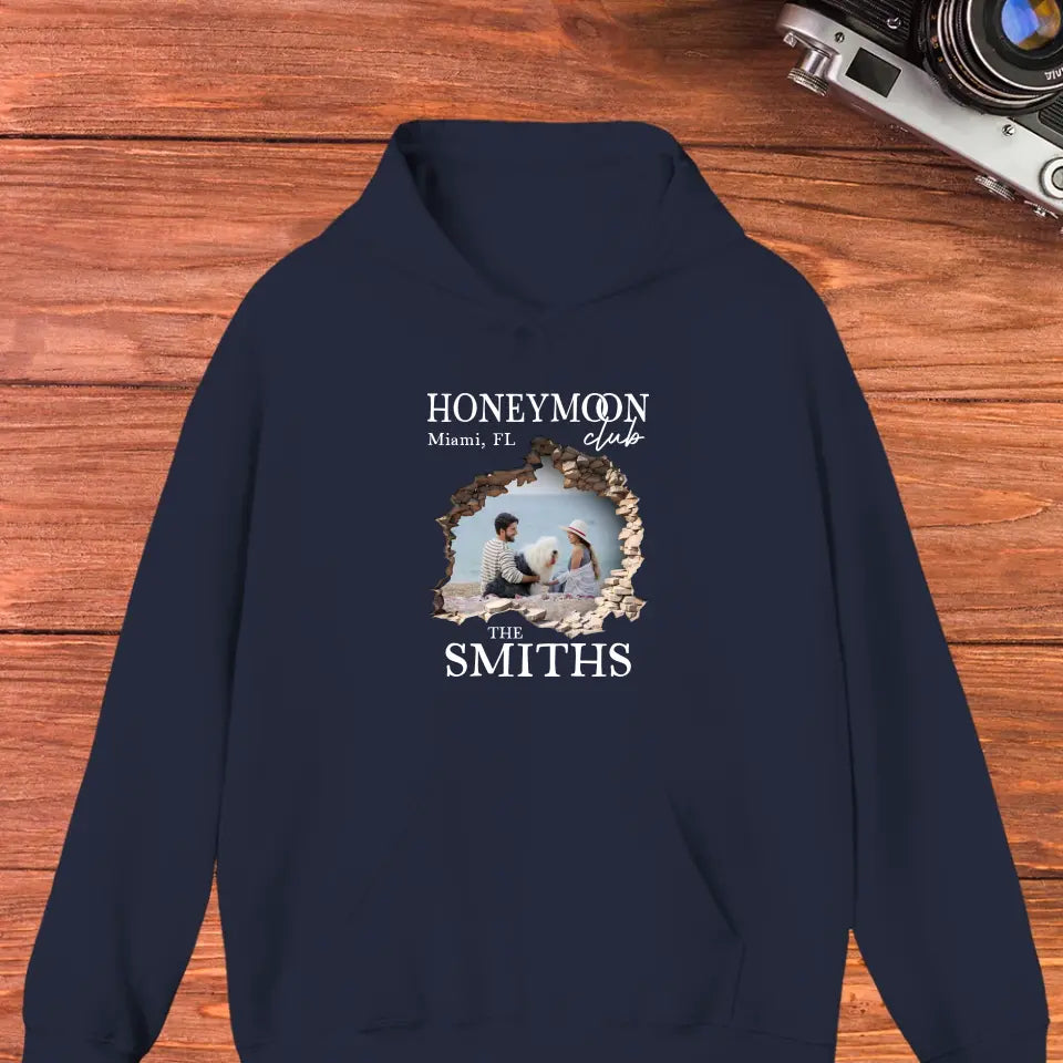 Honeymoon Honeymoon - Custom Photo - Personalized Gifts for Couples - Unisex Hoodie