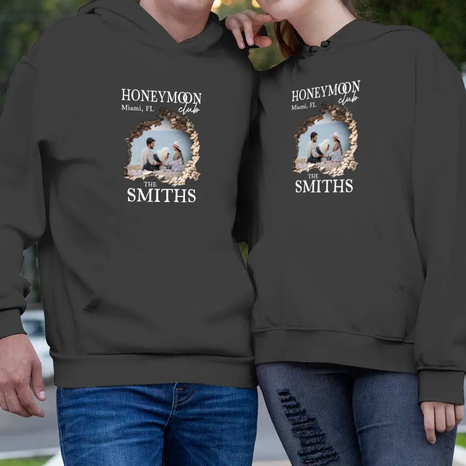 Honeymoon Honeymoon - Custom Photo - Personalized Gifts for Couples - Unisex Hoodie