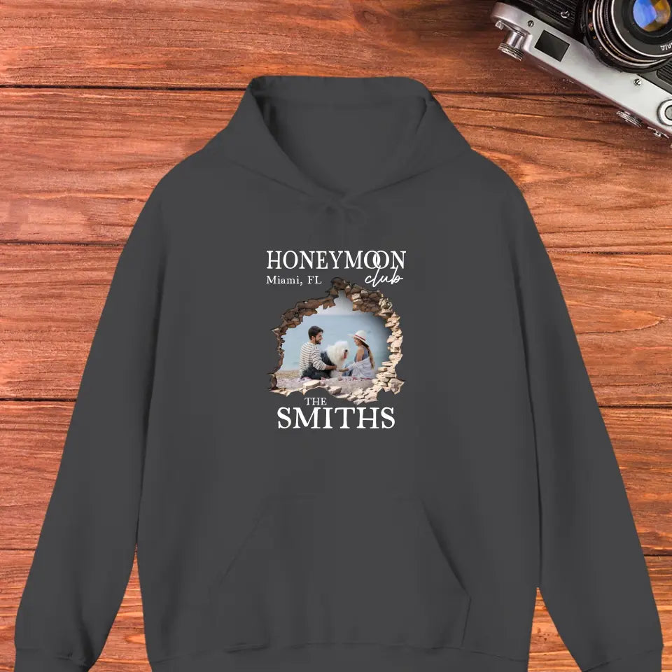 Honeymoon Honeymoon - Custom Photo - Personalized Gifts for Couples - Unisex Hoodie