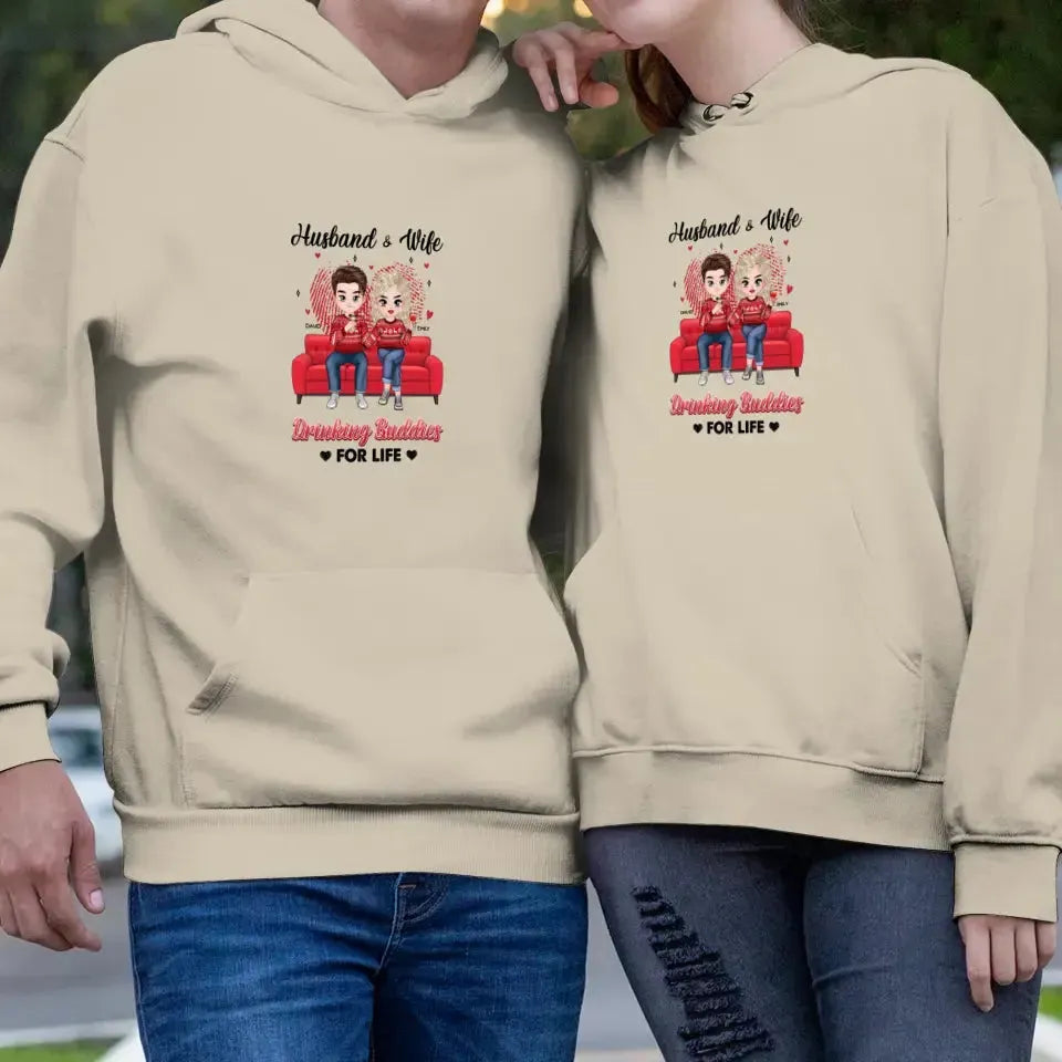 Drinking Buddies For Life - Personalized Gifts for Couples - Unisex Hoodie