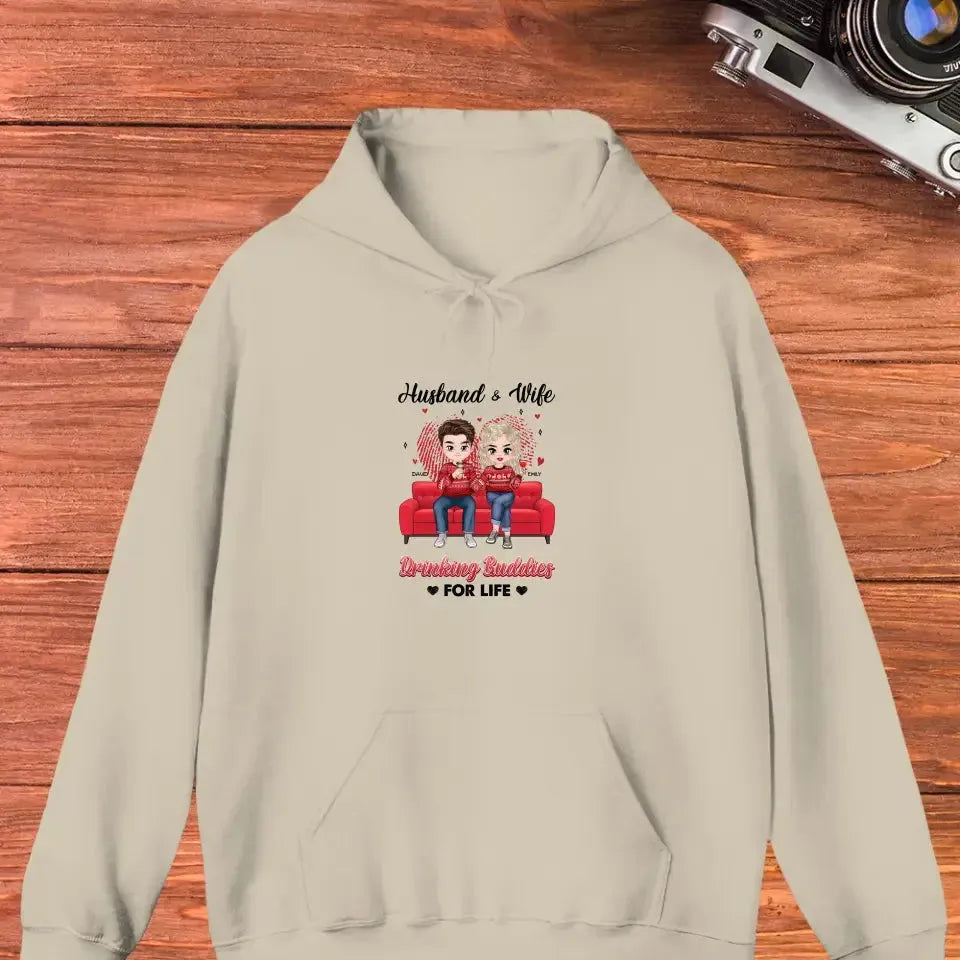 Drinking Buddies For Life - Personalized Gifts for Couples - Unisex Hoodie