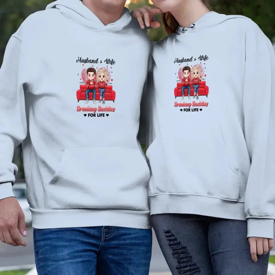 Drinking Buddies For Life - Personalized Gifts for Couples - Unisex Hoodie