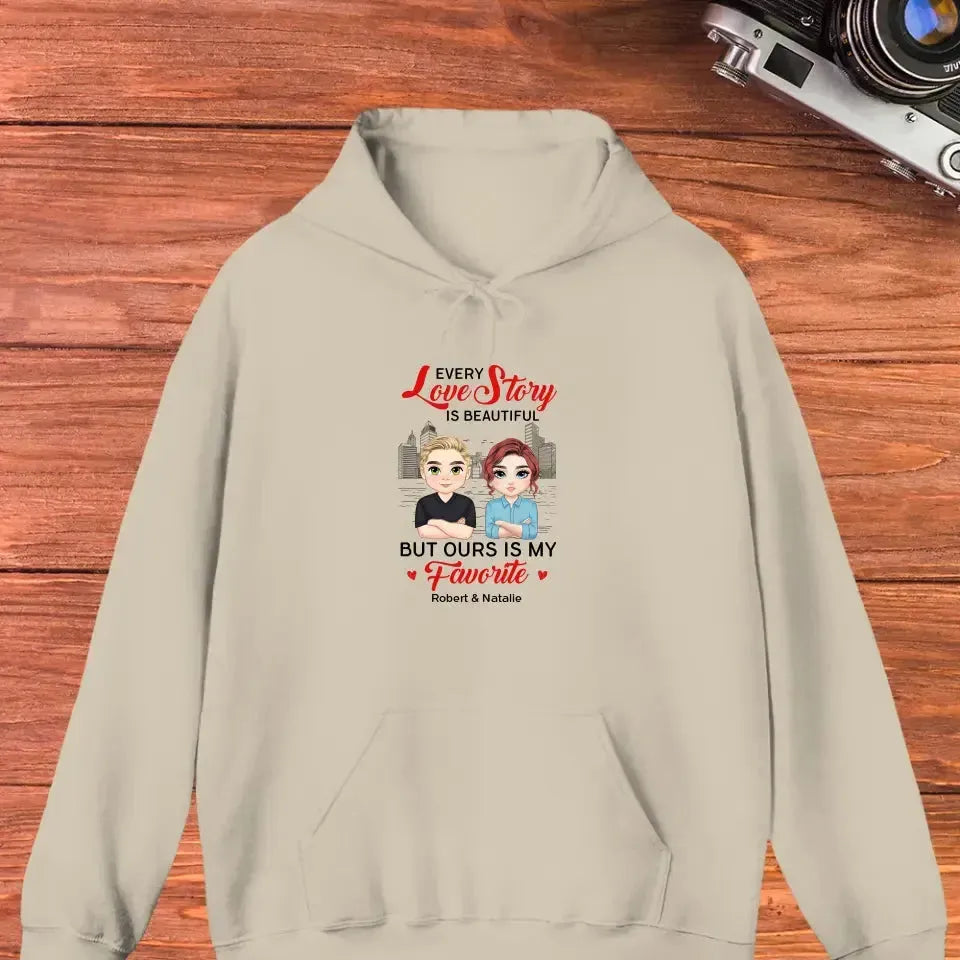 Every Love Story Is Beautiful - Personalized Gifts for Couples - Unisex Hoodie