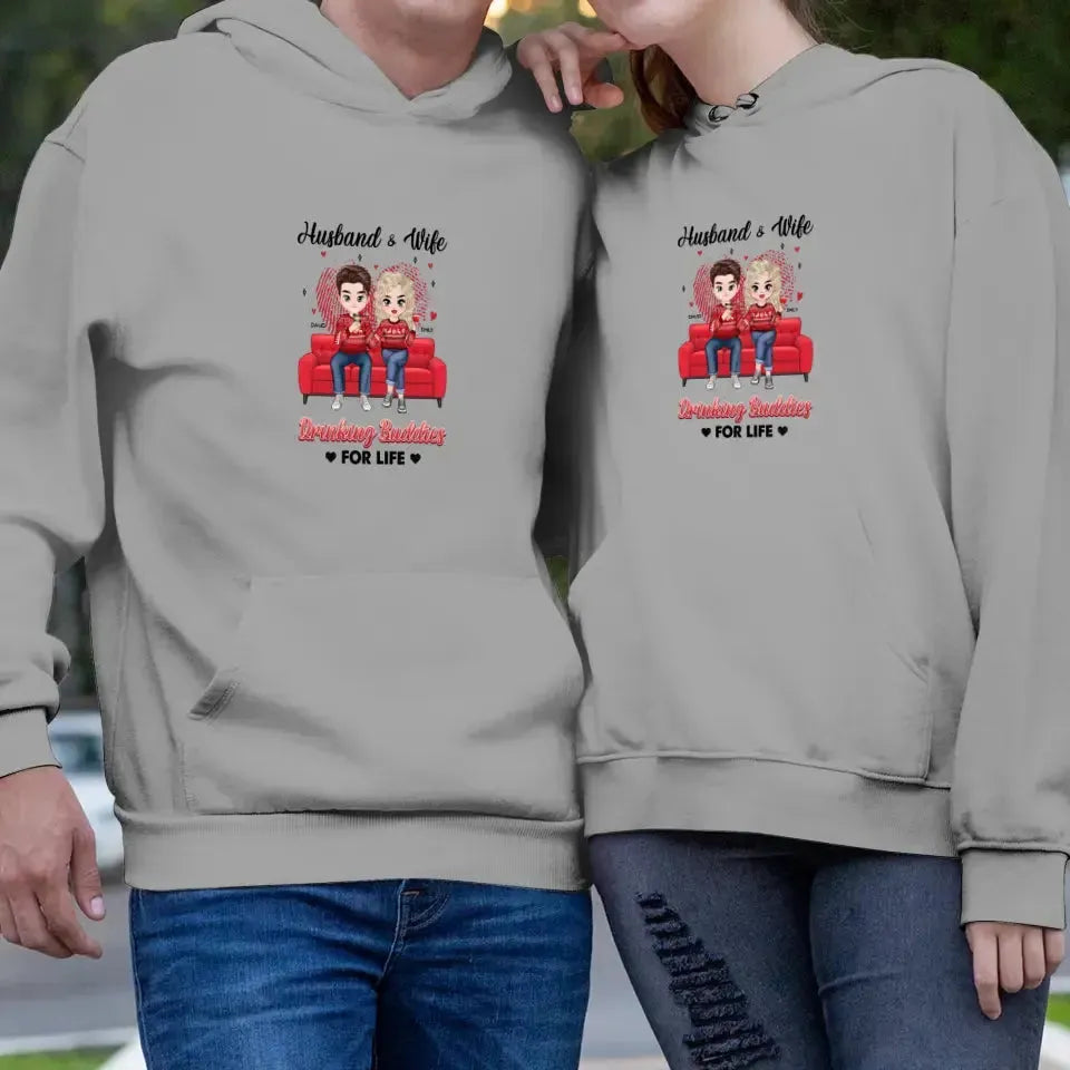 Drinking Buddies For Life - Personalized Gifts for Couples - Unisex Hoodie