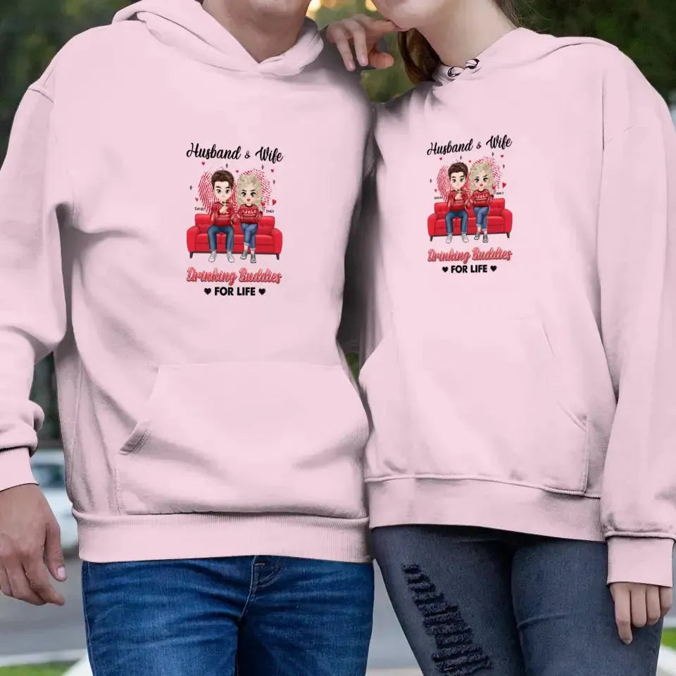 Drinking Buddies For Life - Personalized Gifts for Couples - Unisex Hoodie