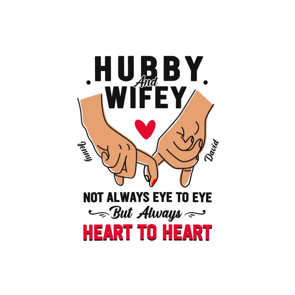 Husband & Wife Always Heart To Heart - Personalized Gifts for Couples - Unisex Hoodie