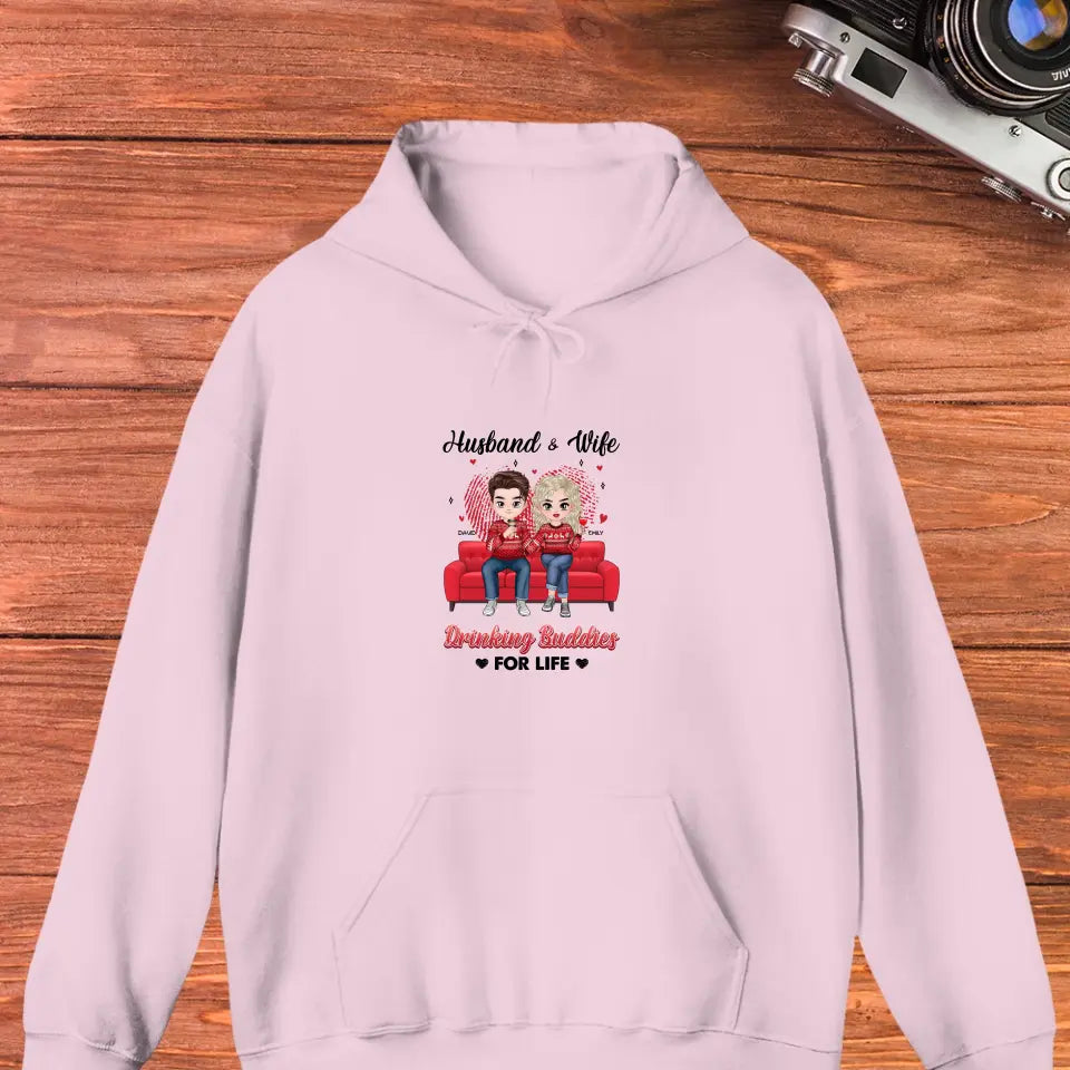 Drinking Buddies For Life - Personalized Gifts for Couples - Unisex Hoodie