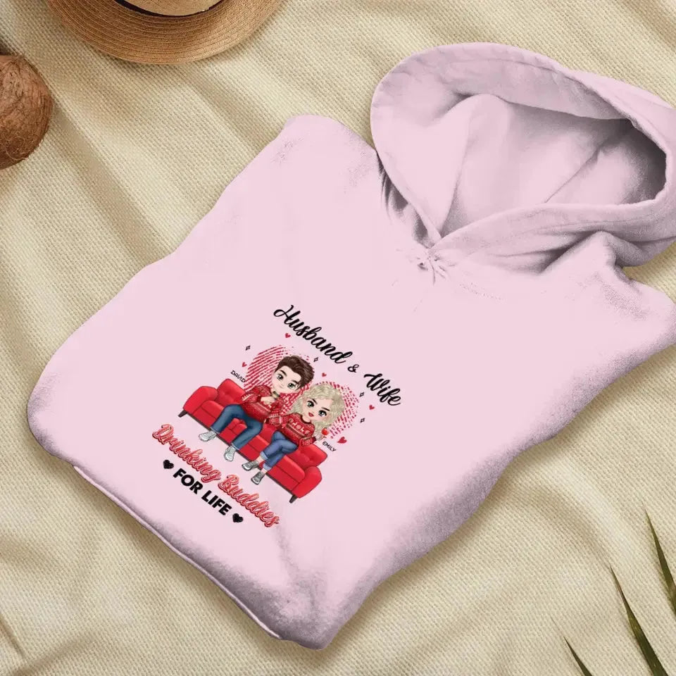 Drinking Buddies For Life - Personalized Gifts for Couples - Unisex Hoodie